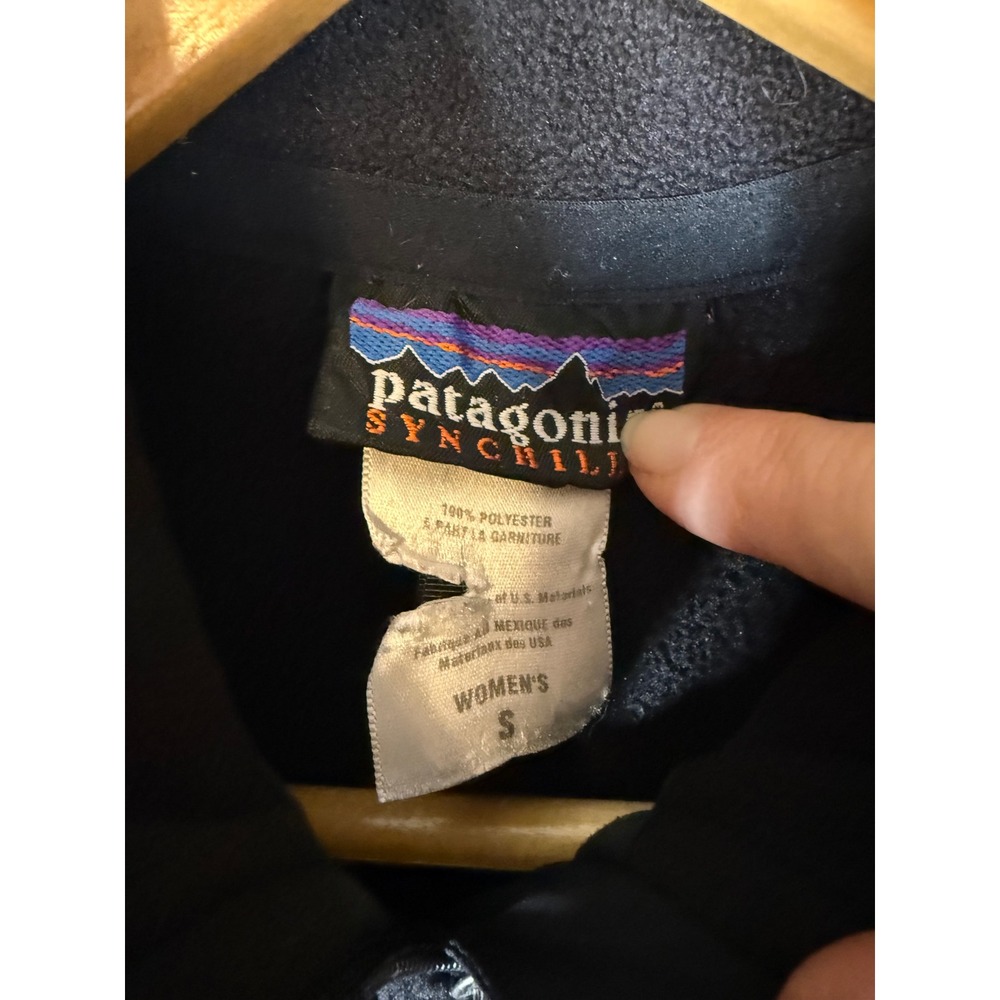 Patagonia Synchilla Fleece Quarter Zip Pullover Black Womens S Gorpcore 25741 F7 - Picture 3 of 7